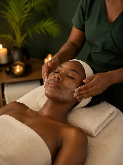Facial mask treatment at Comfort Spa, Sukuta, The Gambia